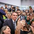 Brazilian President Jair Bolsonaro greets Miami's Brazilian community after an event at Miami Dade College's Medical Campus in Miami, Florida, on March 9, 2020