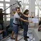 Syrian actress Nadine Tahseen Beck seen during filming of the Arab serial drama 'Fouda' or 'Chaos' near the capital Damascus