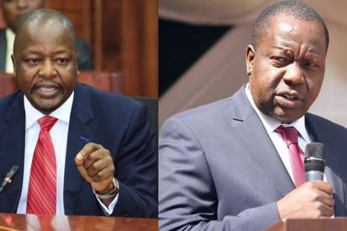 Interior CS Fred Matiang'i and Health CS Mutahi Kagwe