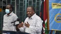Health CS Mutahi Kagwe during a past press briefing on Coronavirus