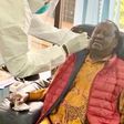 Special AU envoy Raila Odinga when he took a Covid-19 test at the Mbagathi Hospital