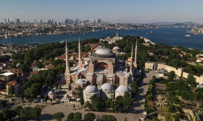 The sixth-century edifice -- whose stunning architecture is a magnet for tourists worldwide -- has been a museum since 1935, open to believers of all faiths