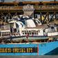 The recovered sunken Mermaid sightseeing boat as it was transported off the river Danube
