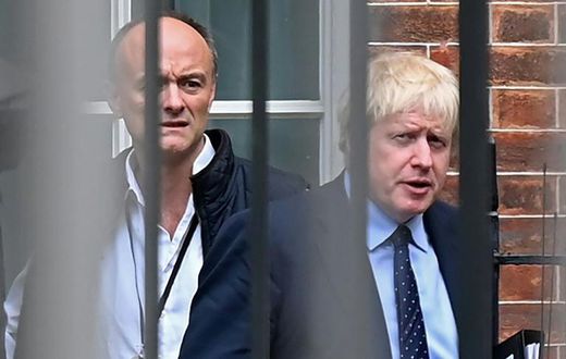 Boris Johnson's top adviser Dominic Cummings (left) is under fire for breaking lockdown rules