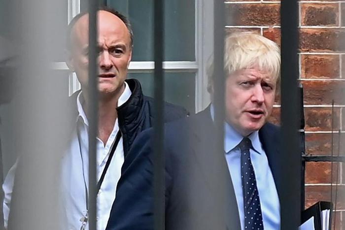 Boris Johnson's top adviser Dominic Cummings (left) is under fire for breaking lockdown rules