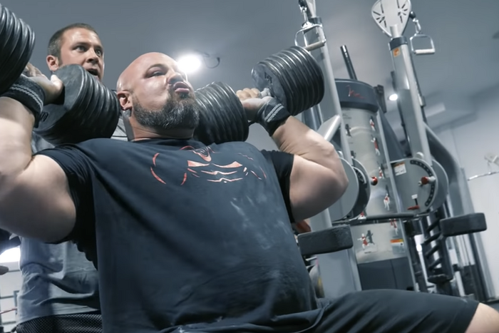 Brian Shaw Dumbbell Shoulder Press
