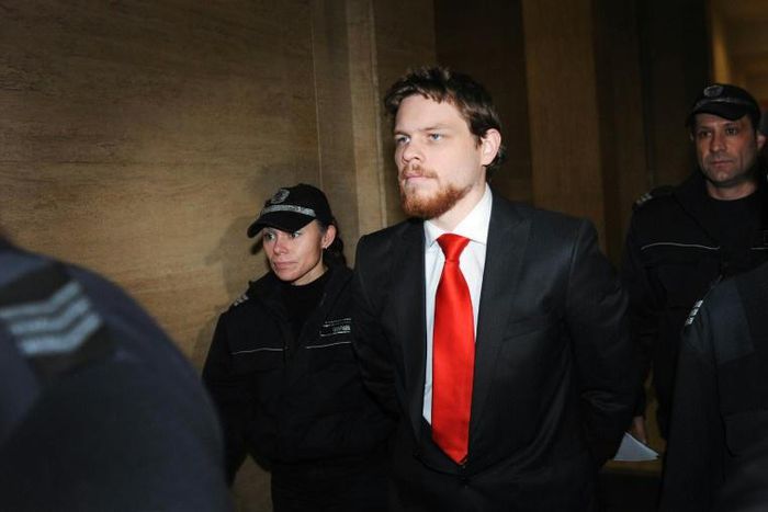 Jock Palfreeman (pictured in 2011 at the Sofia City Court in Bulgaria) was sentenced in December 2009 to 20 years in jail for stabbing to death a 20-year-old student and wounding another man in a street brawl in Sofia