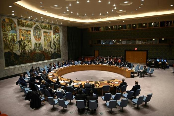 The UN Security Council usually meets in this room at the world body's headquarters in New York, but members met via videoconference because of the coronavirus crisis
