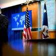 US Secretary of State Mike Pompeo speaks during a news conference at the State Department