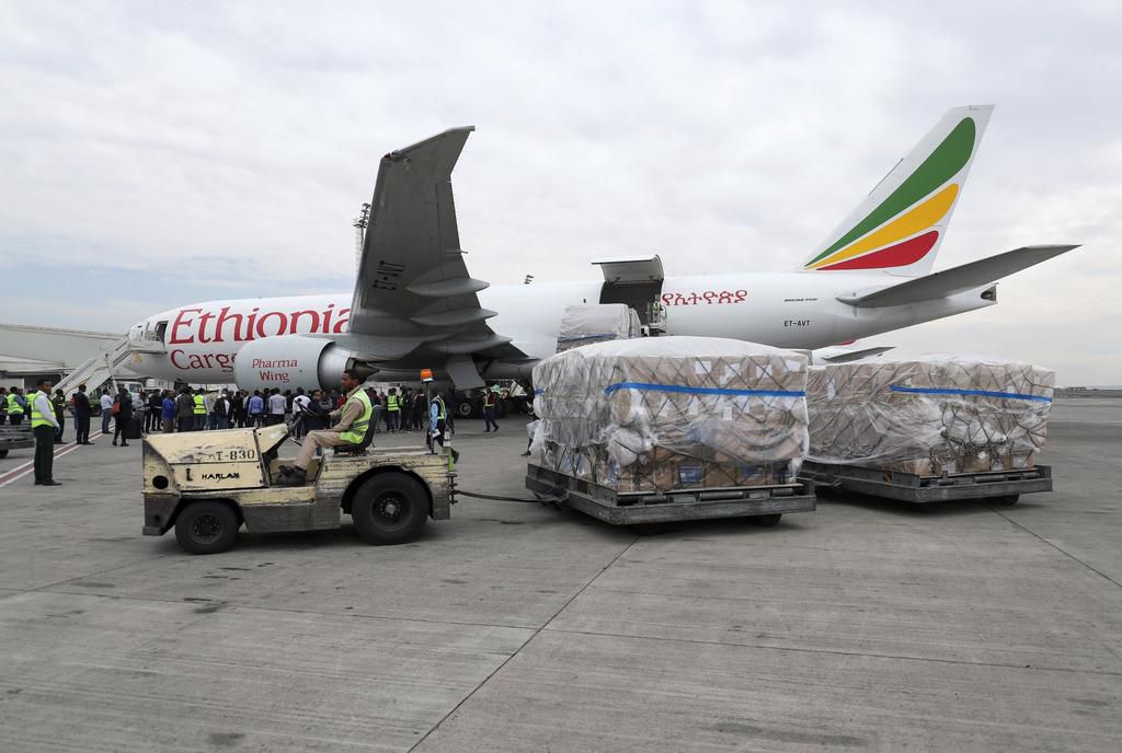 Jack Ma's millions of face masks and coronavirus detection kits in Addis Ababa, Ethiopia ready fro distribution across Africa. (Twitter)