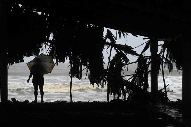 Tropical Storm Amanda, seen battering the coast of  El Salvador June 1, 2020, passed over Central America before reorganizing in the Gulf of Mexico to become Tropical Storm Cristobal June 2, 2020