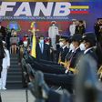 Venezuela President Nicolas Maduro (center) takes part in a ceremony to hand out promotions to military officers