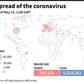 World map showing official number of coronavirus deaths per country, as of May 23 at 1100 GMT