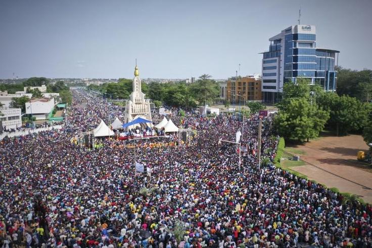 Thousands of people gathered for a demonstration in Bamako on June 19