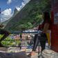 Volunteers wait to help with disinfection at the Santa Marta favela in Rio de Janeiro in April 2020