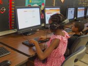 Leaners following to their lessons online