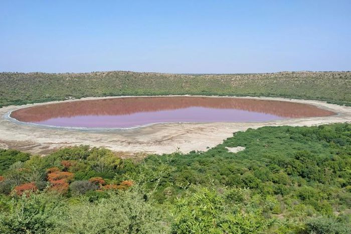 India's Lonar lake, which was formed 50,000 years ago after a meteorite hit Earth, has turned pink apparently, due to algae