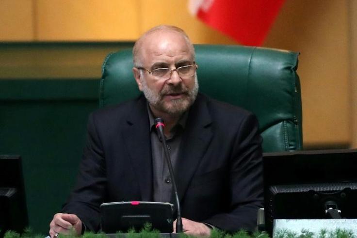 Mohammad-Bagher Ghalibaf pictured after being elected as Iran's parliament speaker on May 28