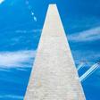 The US Navy Blue Angels (R) and US Air Force Thunderbirds fly past the Washington Monument on May 2, 2020, in a tribute to frontline workers during the coronavirus pandemic