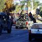 Mexican soldiers with an armoured car patrol the streets during a 2014 operation against the Jalisco Next Generation narcotics cartel