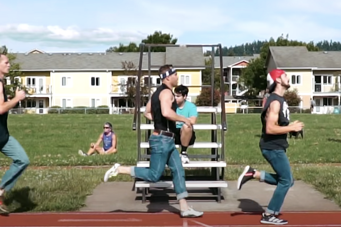 Nick Symmonds Hosts a Funny Blue Jean Mile
