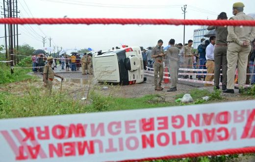 Police said the car carrying Dubey overturned on a wet road and he tried to escape