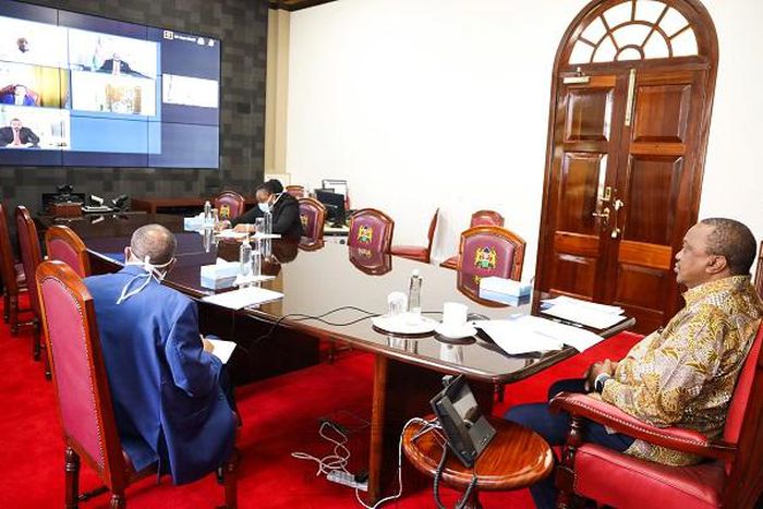 President Uhuru Kenyatta holds virtual meeting with 2 recovered Coronavirus patients