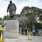 London protesters defaced the statue of World War II leader Winston Churchill in Parliament Square