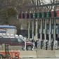 Travellers arrive at the Canada Customs booths in Sarnia, Ontario on March 16, 2020