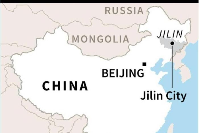 Map of China locating Jilin City in the north-eastern Jilin Province. The city on Wednesday partially shut its borders and cut off transport links after the emergence of a local coronavirus cluster.