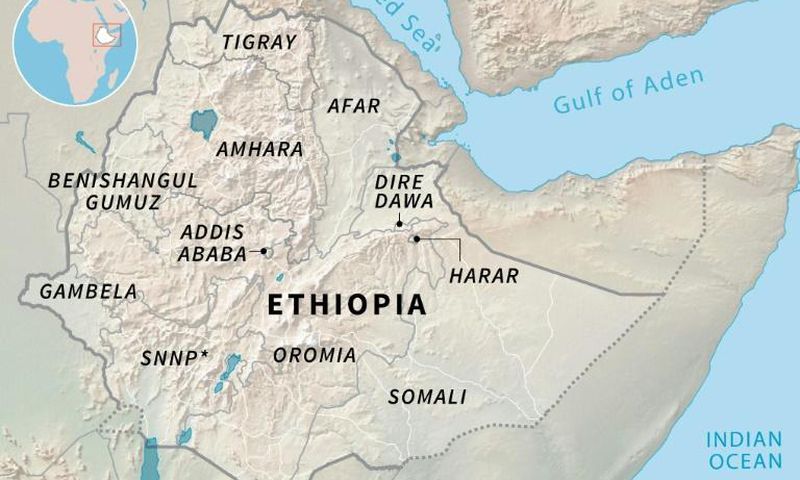 Map of Ethiopia and its regions