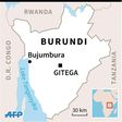 Map of Burundi, showing its capital Gitega and commercial hub Bujumbura