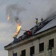 Inmates burn a mattress at Villa Devoto prison in Buenos Aires on April 24 during a riot demanding measures to prevent the spread of the coronavirus