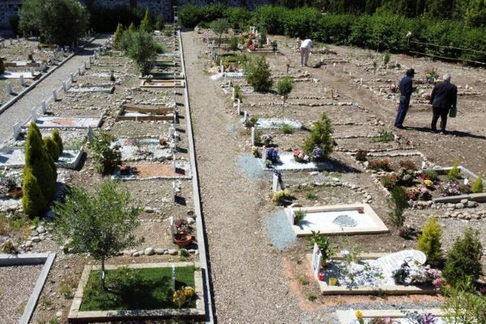 Cemeteries may provide special sections for non-Catholics, like this graveyard in northern Bruzzano, but it is not required