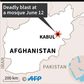 Map of Afghanistan locating a deadly blast at a mosque in Kabul Friday
