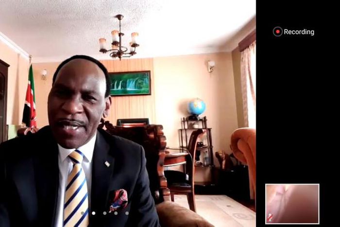 KFCB CEO Ezekiel Mutua during a recent virtual meeting. Dr Mutua has attributed 4,000 teen pregnancies in Machakos county to vulgar vernacular music