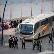 La police marocaine bloque la frontière avec l'enclave espagnole de Ceuta, le 13 mars 2020 à Fnideq