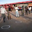 In the markets, only half the shops were allowed to reopen, social distancing rules in force