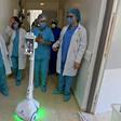 The robot helps medics and relatives maintain virtual contact with patients and avoids the risk of infection