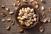 Pistachio nuts. Rustic style
