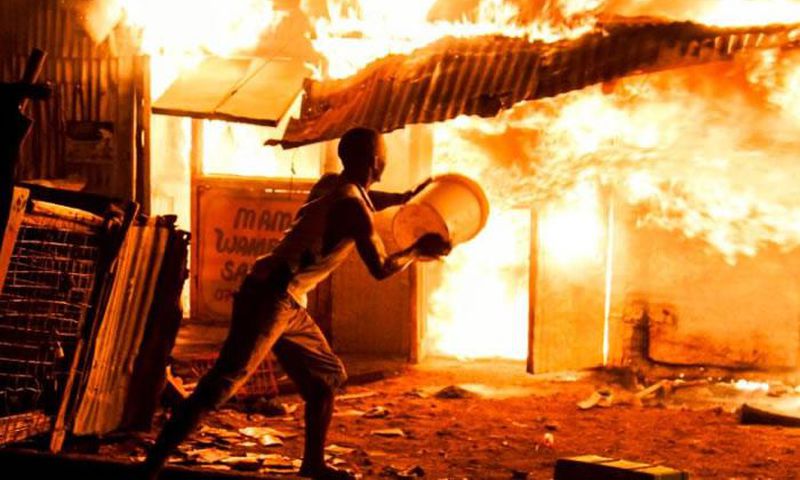 Fire razes down pangani shopping centre