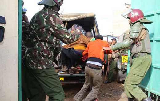 Kenyan police during a past arrest.