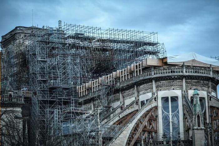 The Notre-Dame Cathedral in Paris was partly destroyed when fire broke out beneath the roof in April 2019