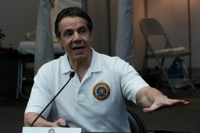 New York Governor Andrew Cuomo, pictured here at a press conference March 27, 2020