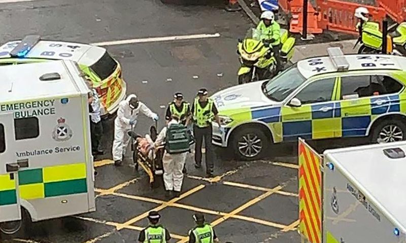 Police say one man is dead and six people were injured in a suspected stabbing attack in Glasgow
