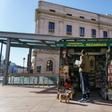 A man uses the chance to stretch his legs by walking his dog in the central northern town of Burgos -- one of the few means of beating Spain's coronavirus lockdown