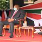 President Uhuru Kenyatta and Deputy President William Ruto during the 57th Madaraka Day Celebrations at State House.