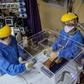 The 'intubox' creates a protective space around a sedated and intubated patient