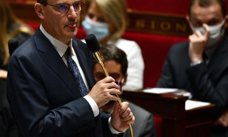 New man: Prime Minister Jean Castex, pictured during questions in parliament on Wednesday