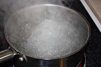 A pot of boiling water